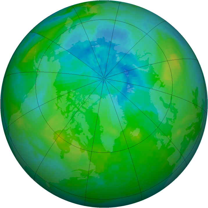 Arctic ozone map for 21 August 2002